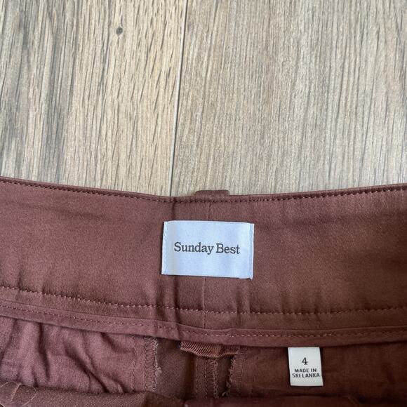 Aritzia Sunday Best Rider Short Mini Skirt Brown Academia Pleats Size 4 EUC - Picture 7 of 12